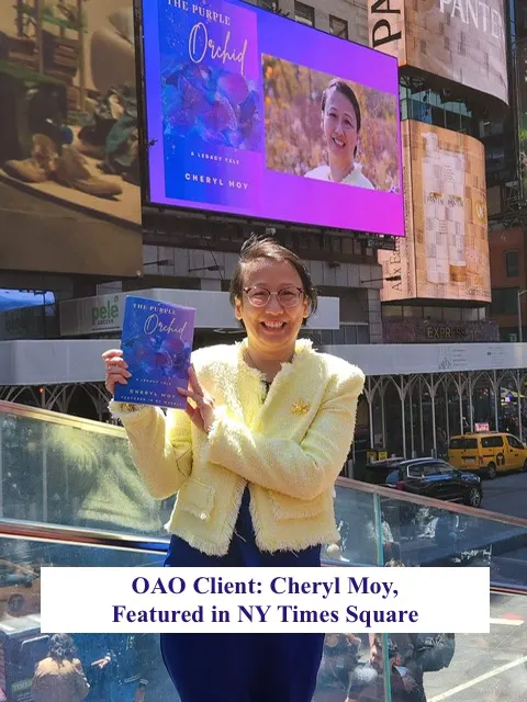 OAO Client: Cheryl Moy, Featured in NY Times Square OAO Client: Cheryl Moy, Featured in NY Times Square